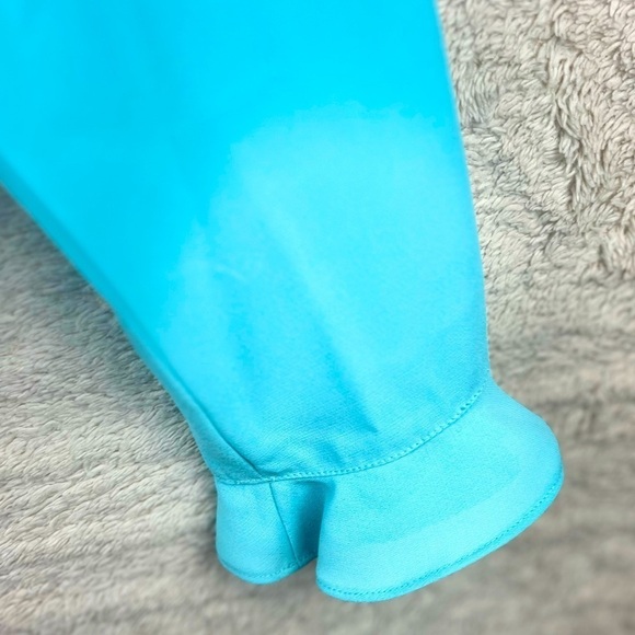 PENDLETON Aqua Blue Ruffled Blouse Size 10 Office Work Professional - Picture 10 of 16